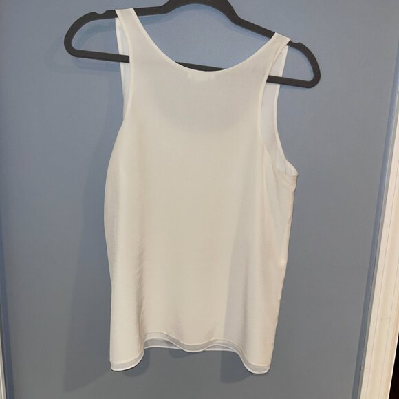 Club Monaco Ivory Silk Tank, relaxed fit, shirttail hem , Size Small - Picture 3 of 4